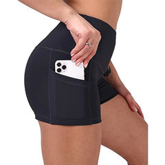 Women High Waist Yoga Shorts Quick Dry Elastic Gym Running Short,Phone Pocket Push up Hip Fitness Training Workout Short Legging