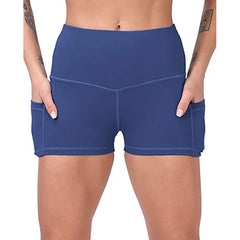 Women High Waist Yoga Shorts Quick Dry Elastic Gym Running Short,Phone Pocket Push up Hip Fitness Training Workout Short Legging