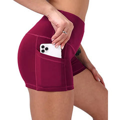 Women High Waist Yoga Shorts Quick Dry Elastic Gym Running Short,Phone Pocket Push up Hip Fitness Training Workout Short Legging