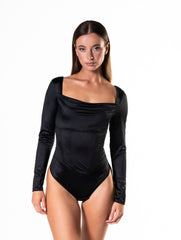 Body en satin à encolure cascade