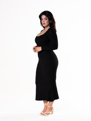 Robe gainante à manches longues