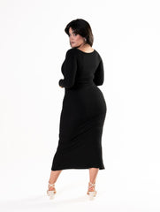 Robe gainante à manches longues