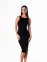 Robe longue gainante et sans manches